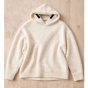 Zara Beige Creamy Comfy Light Knit Hoodie